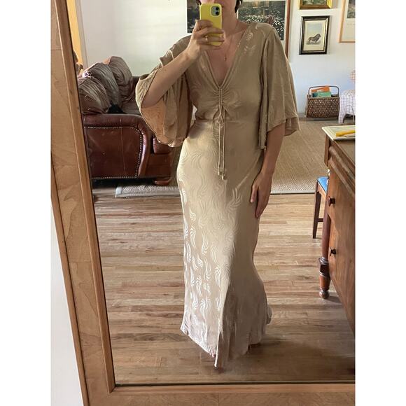 Significant Other Lillian Satin Jacquard Maxi Dress Size 6 - Picture 1 of 6